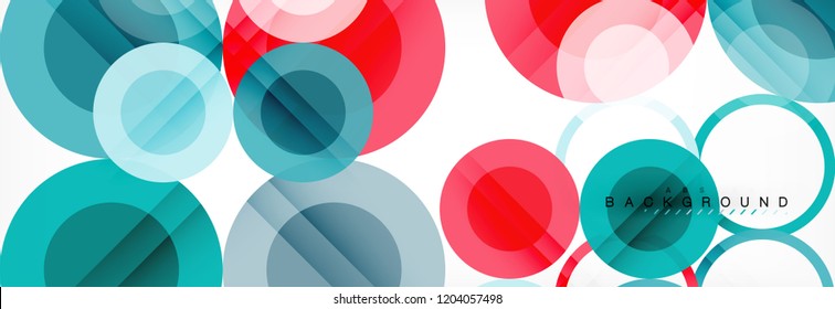 Abstract colorful geometric composition - multicolored circle background, vector illustration