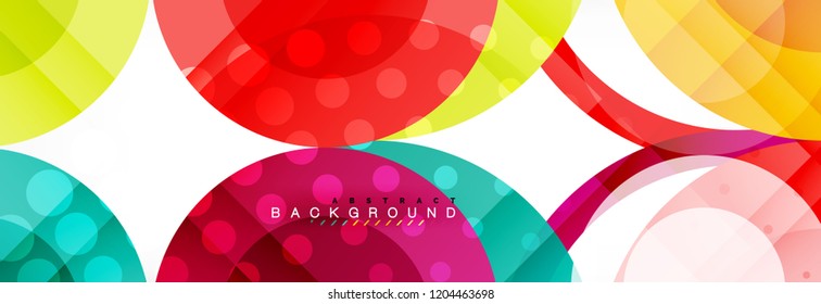 Composición geométrica coloreada abstracta - fondo de círculo multicolor, ilustración vectorial