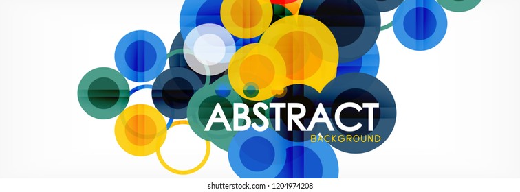 Abstract colorful geometric composition - multicolored circle background, vector illustration