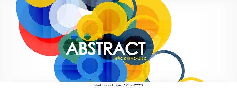 Abstract colorful geometric composition - multicolored circle background, vector illustration