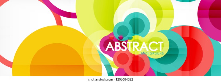 Abstract colorful geometric composition - multicolored circle background, vector illustration