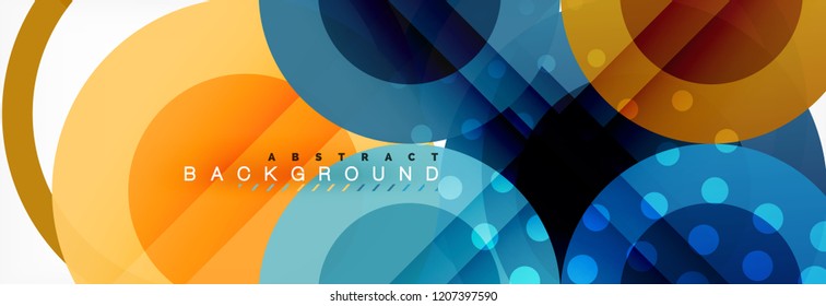 Abstract colorful geometric composition - multicolored circle background, vector illustration