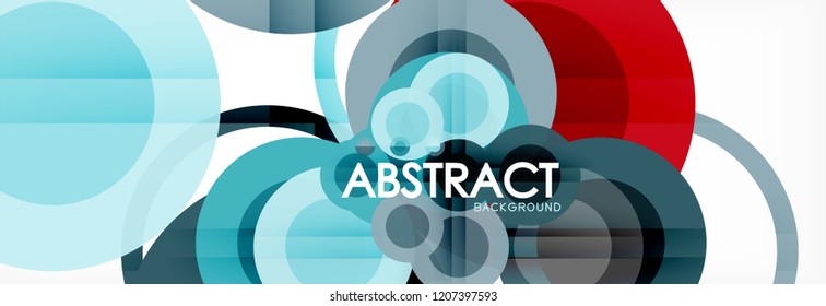 Abstract colorful geometric composition - multicolored circle background, vector illustration