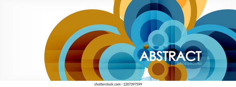 Composición geométrica coloreada abstracta - fondo de círculo multicolor, ilustración vectorial