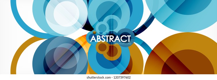 Composición geométrica coloreada abstracta - fondo de círculo multicolor, ilustración vectorial