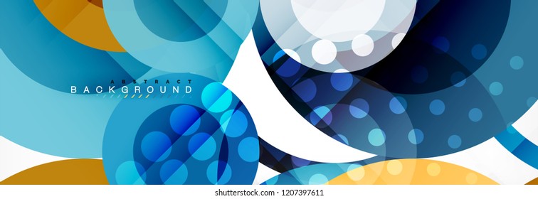 Composición geométrica coloreada abstracta - fondo de círculo multicolor, ilustración vectorial
