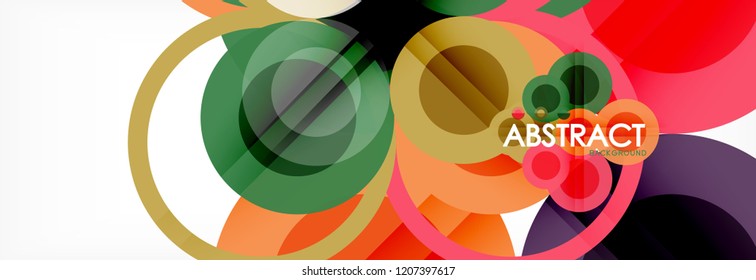 Abstract colorful geometric composition - multicolored circle background, vector illustration