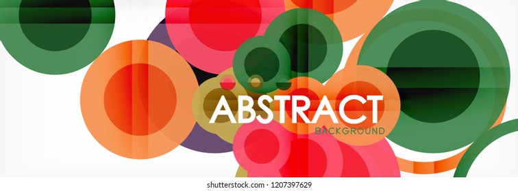 Abstract colorful geometric composition - multicolored circle background, vector illustration