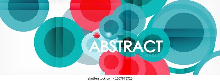 Abstract colorful geometric composition - multicolored circle background, vector illustration