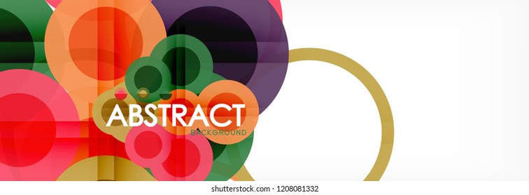 Composición geométrica coloreada abstracta - fondo de círculo multicolor, ilustración vectorial