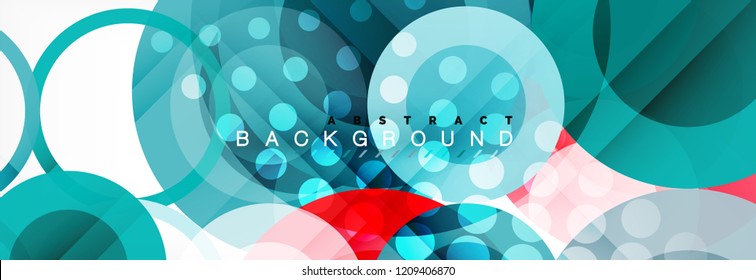Abstract colorful geometric composition - multicolored circle background, vector illustration