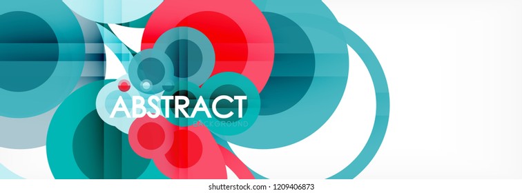 Abstract colorful geometric composition - multicolored circle background, vector illustration