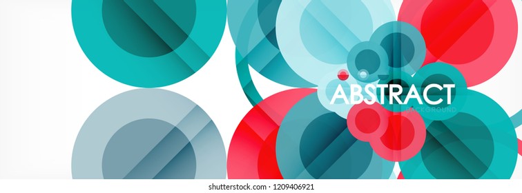 Abstract colorful geometric composition - multicolored circle background, vector illustration