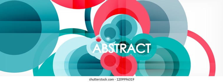 Abstract colorful geometric composition - multicolored circle background, vector illustration