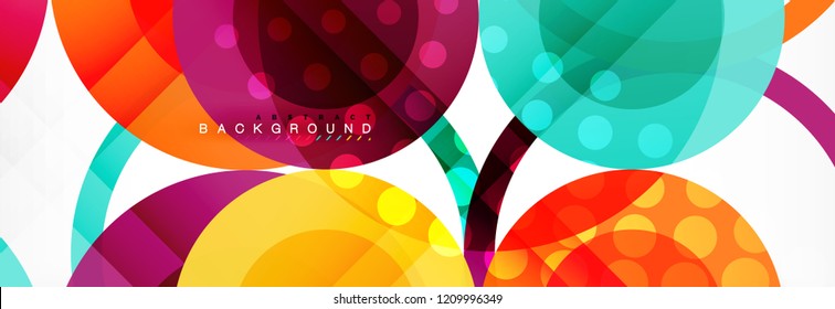 Abstract colorful geometric composition - multicolored circle background, vector illustration