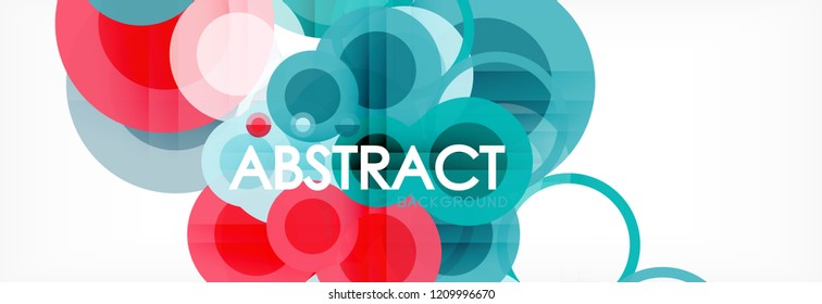 Composición geométrica coloreada abstracta - fondo de círculo multicolor, ilustración vectorial