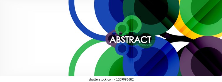 Abstract colorful geometric composition - multicolored circle background, vector illustration