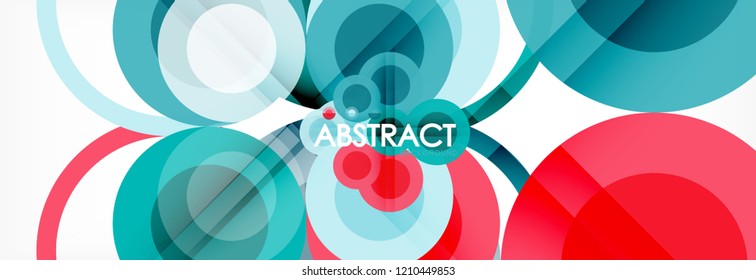Abstract colorful geometric composition - multicolored circle background, vector illustration