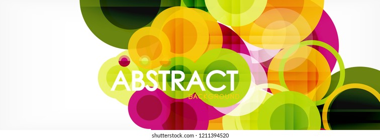 Abstract colorful geometric composition - multicolored circle background, vector illustration