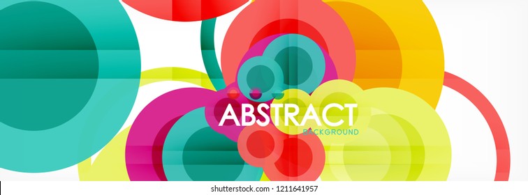 Abstract colorful geometric composition - multicolored circle background, vector illustration