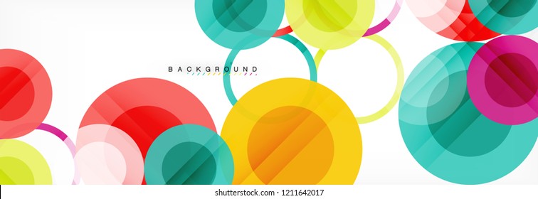 Abstract colorful geometric composition - multicolored circle background, vector illustration