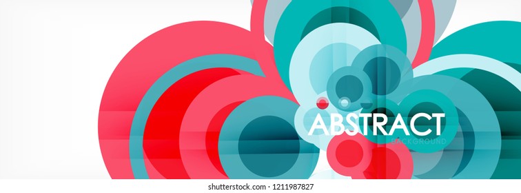 Composición geométrica coloreada abstracta - fondo de círculo multicolor, ilustración vectorial