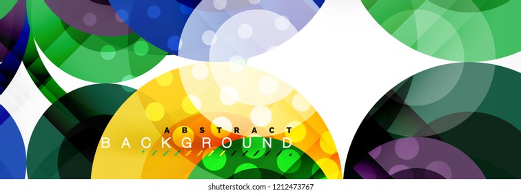 Abstract colorful geometric composition - multicolored circle background, vector illustration