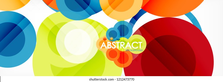 Abstract colorful geometric composition - multicolored circle background, vector illustration