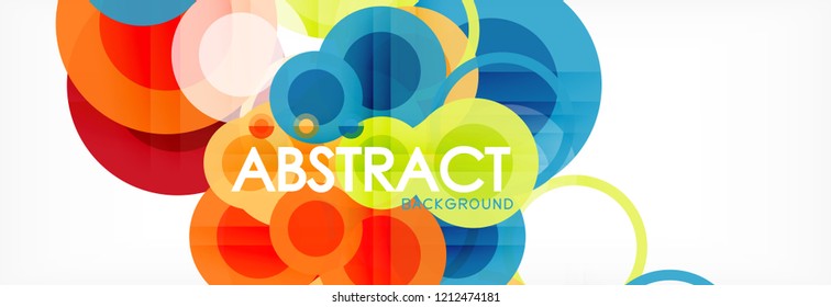 Abstract colorful geometric composition - multicolored circle background, vector illustration