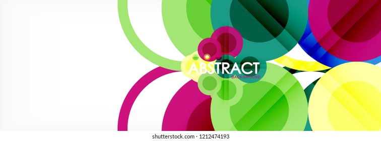 Abstract colorful geometric composition - multicolored circle background, vector illustration