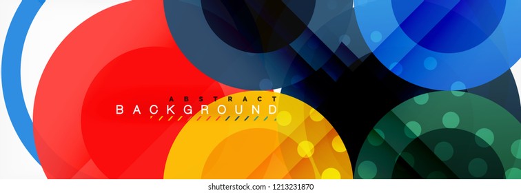 Abstract colorful geometric composition - multicolored circle background, vector illustration