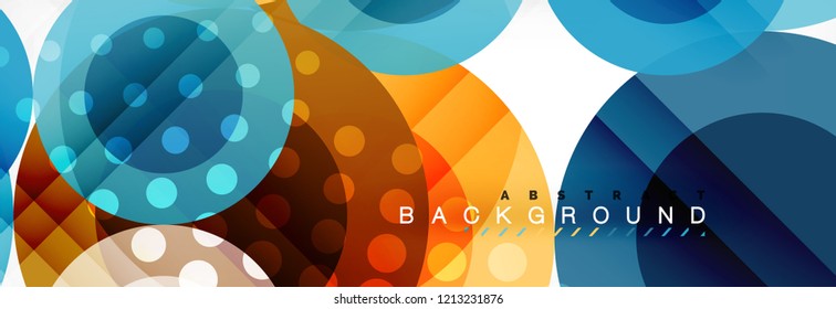 Abstract colorful geometric composition - multicolored circle background, vector illustration