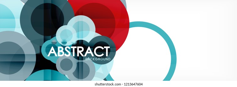Abstract colorful geometric composition - multicolored circle background, vector illustration