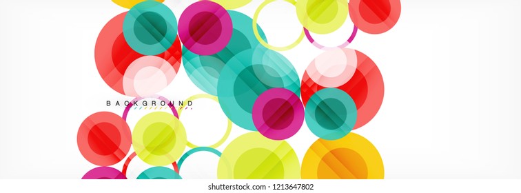 Abstract colorful geometric composition - multicolored circle background, vector illustration
