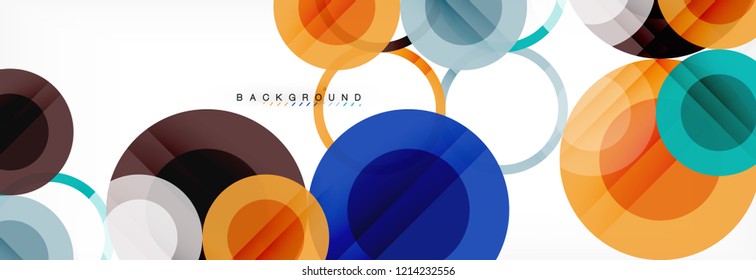 Abstract colorful geometric composition - multicolored circle background, vector illustration