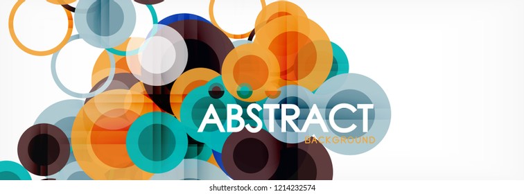 Composición geométrica coloreada abstracta - fondo de círculo multicolor, ilustración vectorial