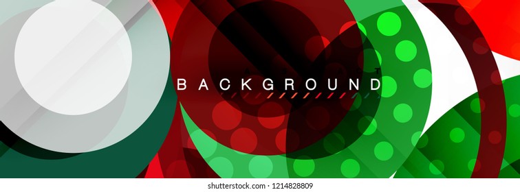 Abstract colorful geometric composition - multicolored circle background, vector illustration