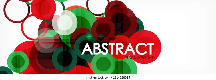 Abstract colorful geometric composition - multicolored circle background, vector illustration
