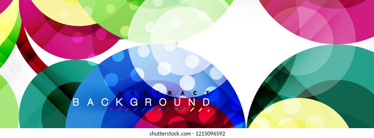 Abstract colorful geometric composition - multicolored circle background, vector illustration