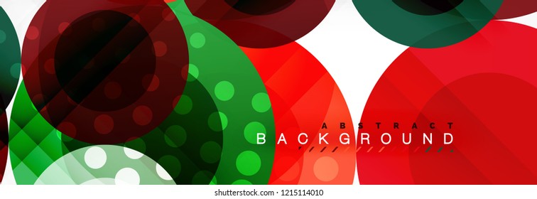 Composición geométrica coloreada abstracta - fondo de círculo multicolor, ilustración vectorial