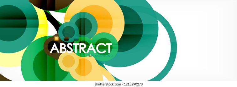 Abstract colorful geometric composition - multicolored circle background, vector illustration