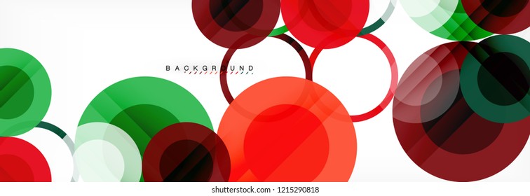 Abstract colorful geometric composition - multicolored circle background, vector illustration
