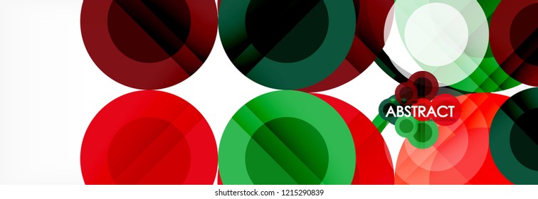 Composición geométrica coloreada abstracta - fondo de círculo multicolor, ilustración vectorial