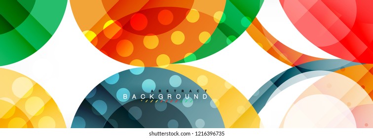 Abstract colorful geometric composition - multicolored circle background, vector illustration