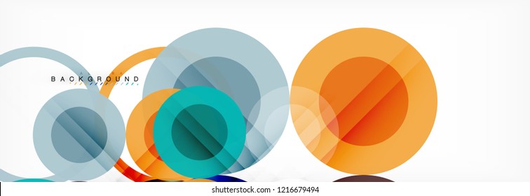 Composición geométrica coloreada abstracta - fondo de círculo multicolor, ilustración vectorial