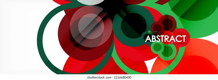 Abstract colorful geometric composition - multicolored circle background, vector illustration