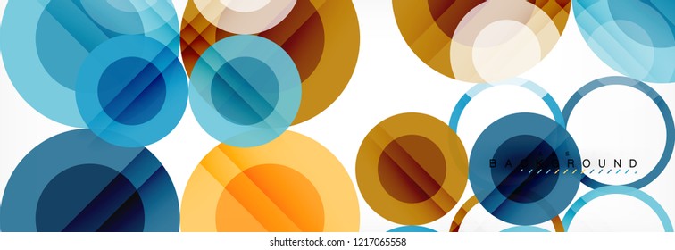Composición geométrica coloreada abstracta - fondo de círculo multicolor, ilustración vectorial