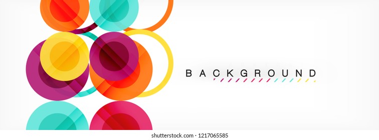 Abstract colorful geometric composition - multicolored circle background, vector illustration