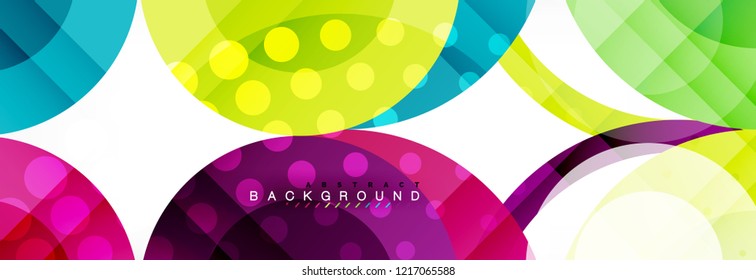 Abstract colorful geometric composition - multicolored circle background, vector illustration