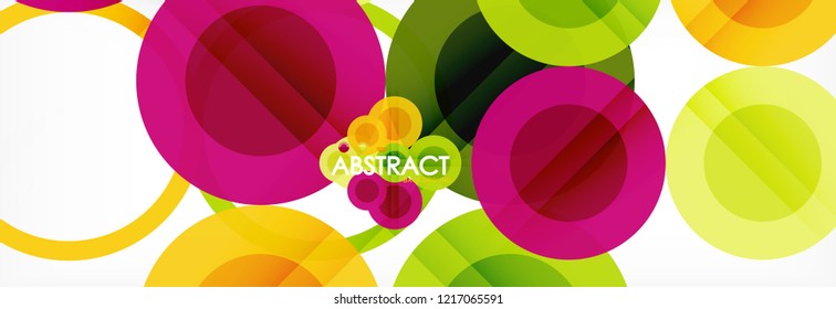 Abstract colorful geometric composition - multicolored circle background, vector illustration